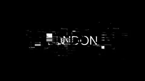 3D rendering London text with screen effects of technological glitches 库存插图