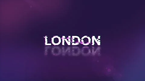 3D rendering London text with screen effects of technological glitches イラスト素材