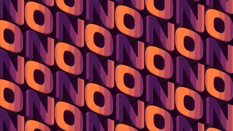 3d rendering loop animation with colored striped texture of words NO 4K UHD Stock Footage 150030130