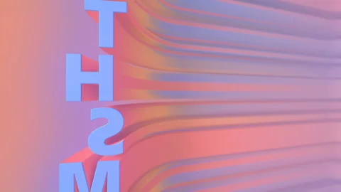 3d rendering loop animation of curved letters with a trendy gradient. HD Stock Footage 166825745