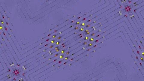 3d rendering loop animation of a dynamic pattern of dancing dots 4K Stock-Footage 286100180