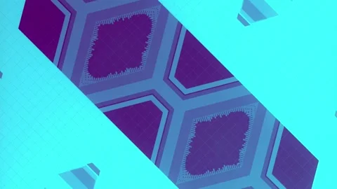 3d rendering loop animation in a geometric style with a symmetrical composition Stock Footage 265060036