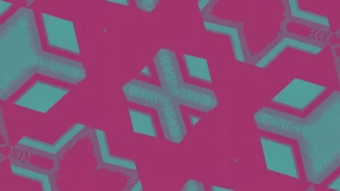 3d rendering loop animation with a geometric pattern of interconnected shapes 4K Stock Footage 270183885