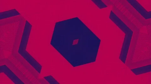 3d rendering loop animation with with grid pattern on red background 4K Stock Footage 266789001