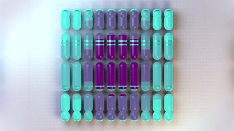 3d rendering loop animation of a group of floating capsules 4K Stock Footage 278855326