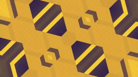 3d rendering loop animation with a pattern of a series hexagons and squares. 4K Stock Footage 268830051