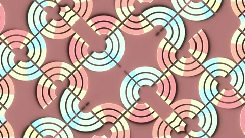 3d rendering loop animation of a pattern of interconnected rings and lines 4K Stock Footage 275820470