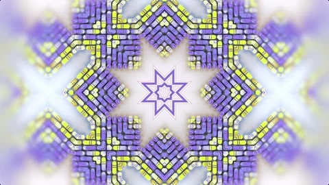 3d rendering loop animation of pattern multicolored cylindrical figures 4K Stock Footage 279447036