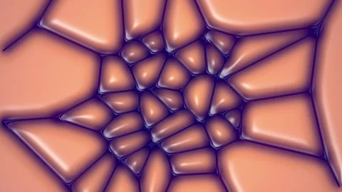 3d rendering loop animation of pulsating orange and purple organic cells 4K Video stock 280379132