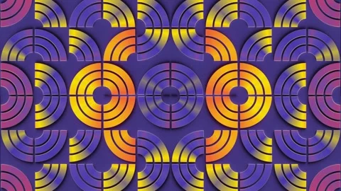 3d rendering loop animation of a symmetrical pattern of intertwining shapes 4K Stock Footage 280006033