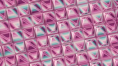 3d rendering loop animation of a tessellated pattern of colored rectangles Video stock 279447765