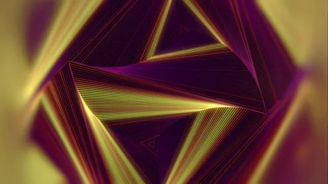 3d rendering loop animation of triangle pattern with waves running along it 4K Stock Footage 281547462