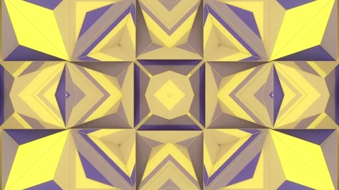 3d rendering loop animation of yellow and purple geometric shapes 4K Stock Footage 273492613