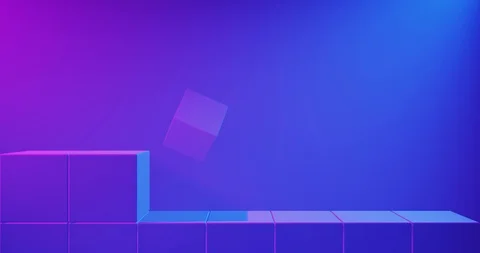 3D rendering loop footage. dynamic background. cubes wall Video stock 117132558
