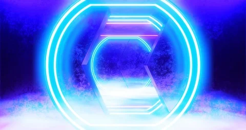 3D rendering loop footage. endless space abstract technology tunnel Video stock 117132517