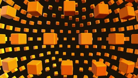 3d rendering loop glow sphere cubes  geometric polygonal rotation. Stock Footage 131153706