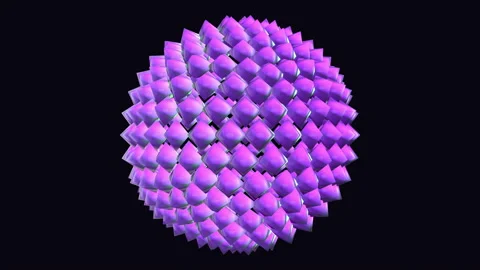 3d rendering loop glow sphere geometric polygonal rotation. Stock Footage 131154340