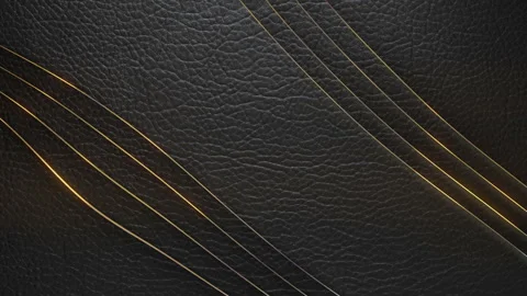 3d rendering loop luxurious animation of layers of dark leather with gold border Stock Footage 229392843