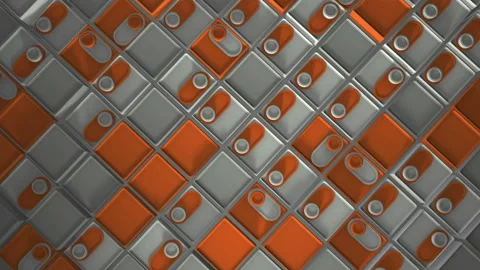 3d rendering of looped animation with geometric shapes. Endless animation. A sat Stock Footage 157395914