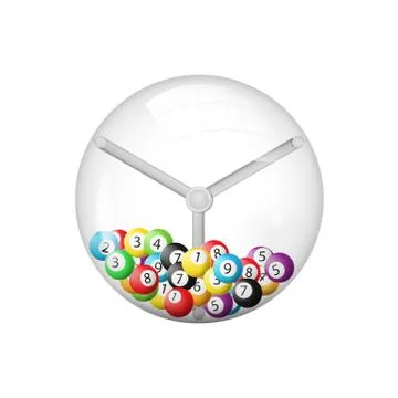 3d rendering of lottery machine with balls inside isolated on white backgroun Stock Illustration