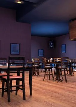 3D Rendering Lounge Bar Stock Illustration