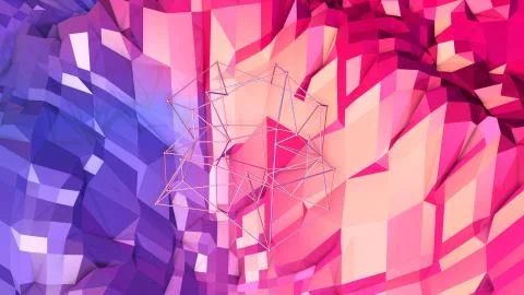 3d rendering low poly abstract geometric background with modern gradient colors Stock Illustration