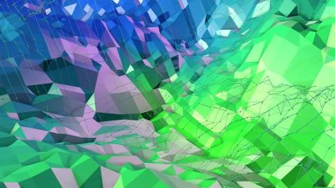3d rendering low poly abstract geometric background with modern gradient colors イラスト素材