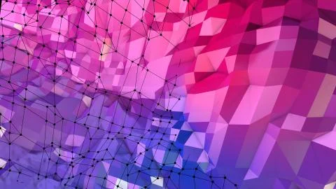 3d rendering low poly abstract geometric background with modern gradient colors Stock Illustration