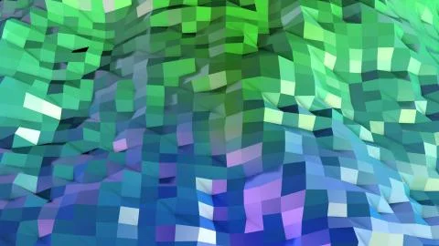 3d rendering of low poly background with 3d objects and modern gradient colors Stock Illustration