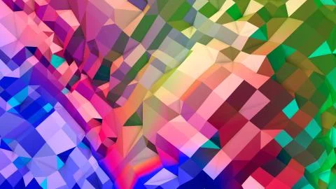 3d rendering of low poly background with 3d objects and modern gradient colors. Stock Illustration