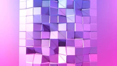 3d rendering of low poly background with 3d objects and modern gradient colors Stock Illustration