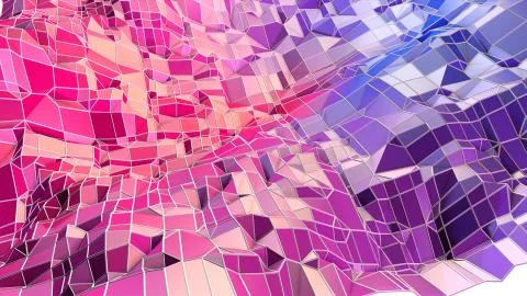 3d rendering of low poly background with 3d objects and modern gradient colors Stock Illustration