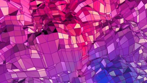 3d rendering of low poly background with 3d objects and modern gradient colors Stock Illustration