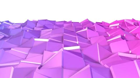 3d rendering of low poly background with 3d objects and modern gradient colors Stock Illustration