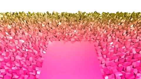 3d rendering of low poly background with 3d objects and modern gradient colors Stock Illustration