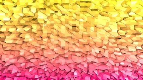 3d rendering of low poly background with 3d objects and modern gradient colors Stock Illustration