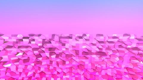 3d rendering of low poly background with 3d objects and modern gradient colors Stock Illustration