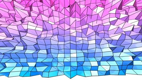 3d rendering of low poly background with 3d objects and modern gradient colors Stock Illustration