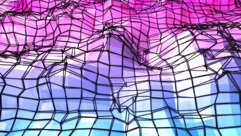 3d rendering of low poly background with 3d objects and modern gradient colors Stock Illustration