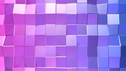 3d rendering of low poly background with 3d objects and modern gradient colors Stock Illustration