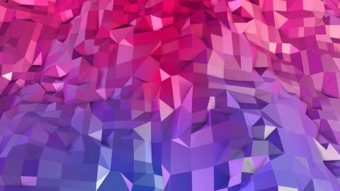 3d rendering of low poly background with 3d objects and modern gradient colors Stock Illustration