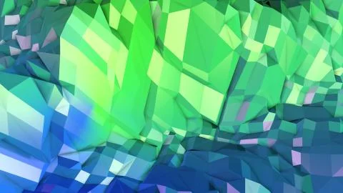 3d rendering of low poly background with 3d objects and modern gradient colors Stock Illustration