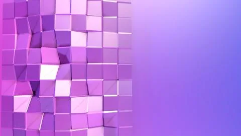 3d rendering of low poly background with 3d objects and modern gradient colors Stock Illustration