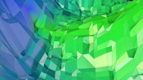 3d rendering of low poly background with 3d objects and modern gradient colors 스톡 일러스트