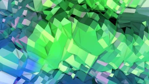 3d rendering of low poly background with 3d objects and modern gradient colors Stock Illustration