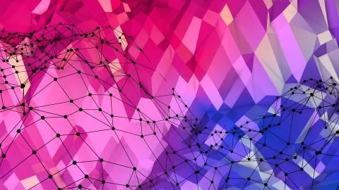 3d rendering of low poly background with 3d objects and modern gradient colors 스톡 일러스트