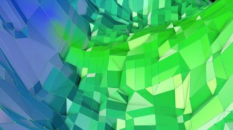 3d rendering of low poly background with 3d objects and modern gradient colors Stock Illustration