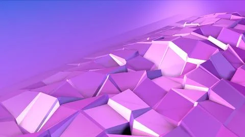 3d rendering of low poly background with 3d objects and modern gradient colors Stockillustratie