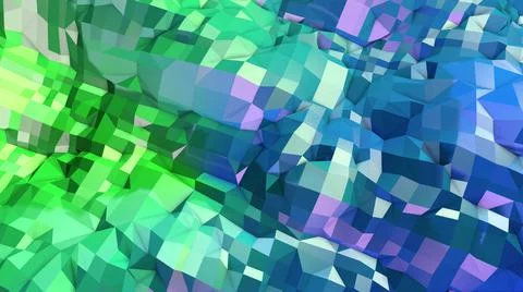 3d rendering of low poly background with 3d objects and modern gradient colors Stock Illustration