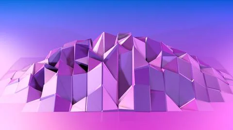 3d rendering of low poly background with 3d objects and modern gradient colors 스톡 일러스트